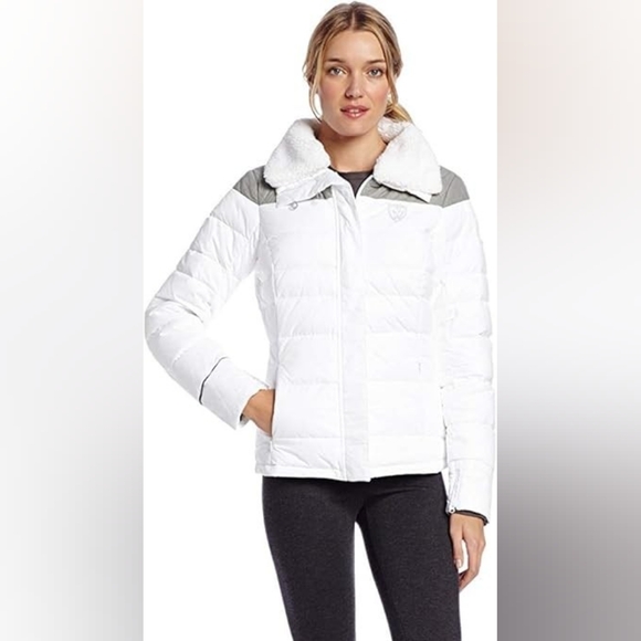 PUMA Ferrari Womens Down Jacket White & Gray Size L - Picture 1 of 13